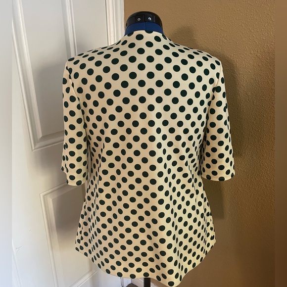 Vintage Mod Green Polka Dot Jacket / Cover Up / Open Size M - XL 💚🤍 - Picture 3 of 5